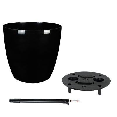 Ghiveci inteligent H46xD50 cm cu set complet udare si roti Classico negru lucios