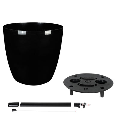 Ghiveci inteligent H46xD50 cm cu set complet udare si roti Classico negru lucios