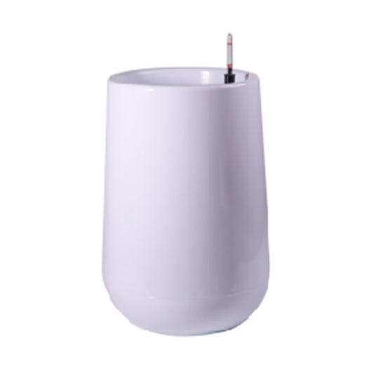 Ghiveci inteligent H50.5x35x35 cm RobertoRossi Egg alb lucios