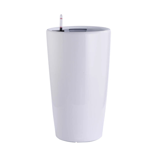 Ghiveci inteligent H56.3xD32.5 cm RobertoRossi Rondo alb lucios