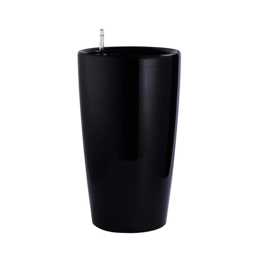 Ghiveci inteligent H56.3xD32.5 cm RobertoRossi Rondo negru lucios