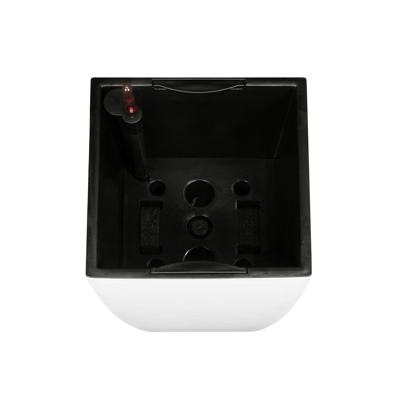 Ghiveci inteligent H56.5x31x31 cm cu set complet udare Cubico alb lucios