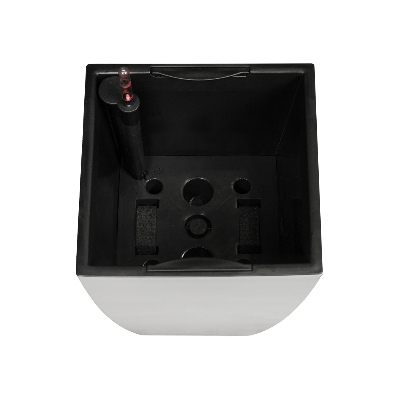 Ghiveci inteligent H56.5x31x31 cm cu set complet udare Cubico gri lucios