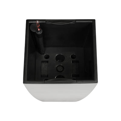 Ghiveci inteligent H56.5x31x31 cm cu set complet udare Cubico gri lucios