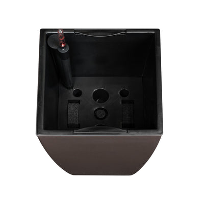 Ghiveci inteligent H56.5x31x31 cm cu set complet udare Cubico maro lucios