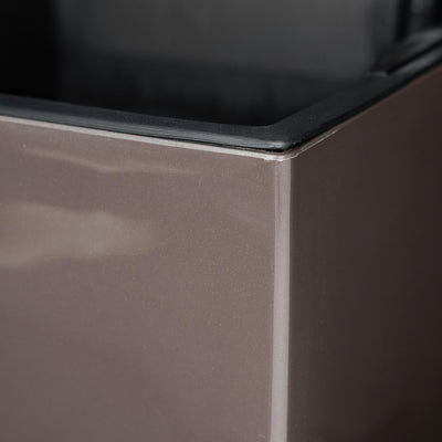 Ghiveci inteligent H56.5x31x31 cm cu set complet udare Cubico maro lucios