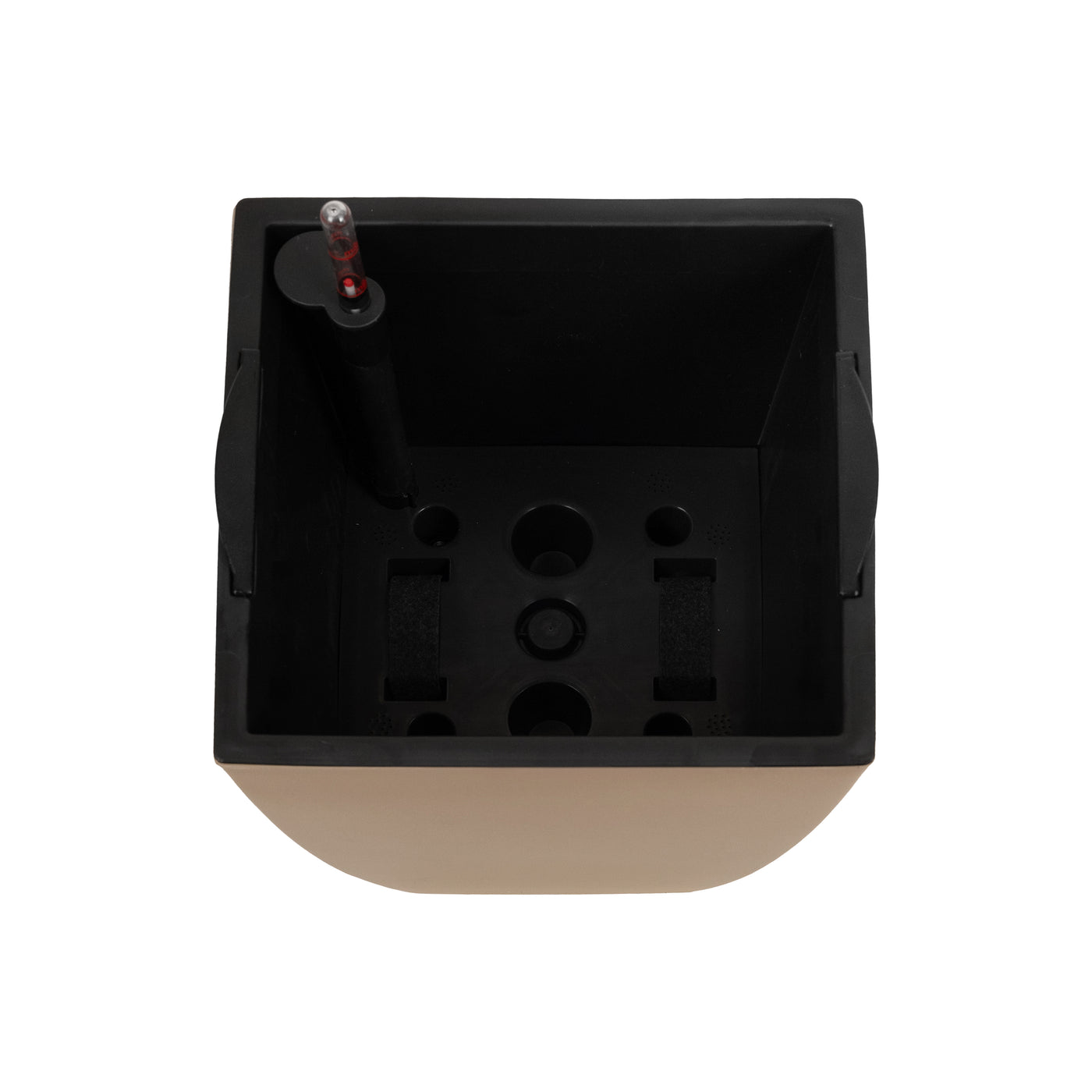 Ghiveci inteligent H56.5x31x31 cm cu set complet udare Cubico maro nisip mat