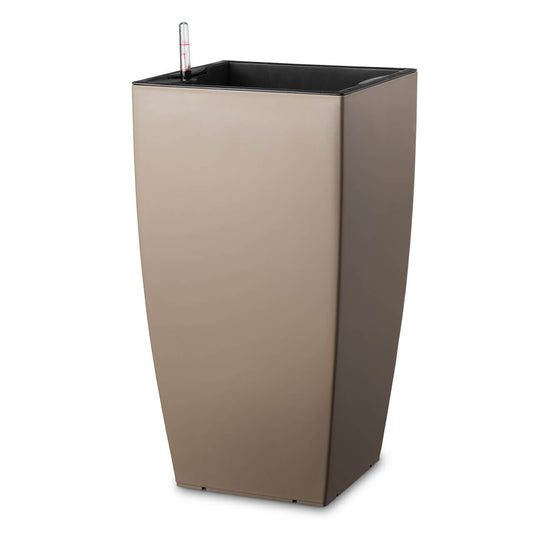 Ghiveci inteligent H56.5x31x31 cm cu set complet udare Cubico maro spicy lucios