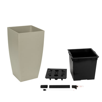 Ghiveci inteligent H56.5x31x31 cm cu set complet udare Cubico maro spicy mat