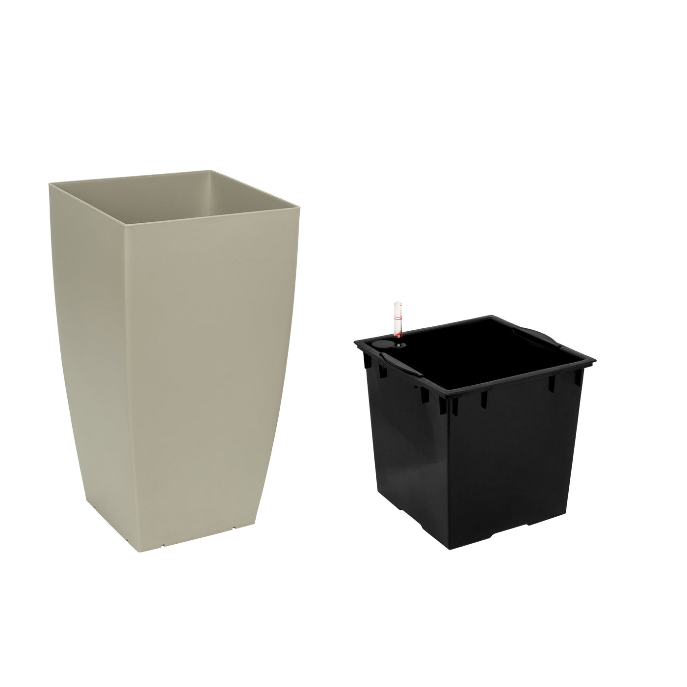 Ghiveci inteligent H56.5x31x31 cm cu set complet udare Cubico maro spicy mat