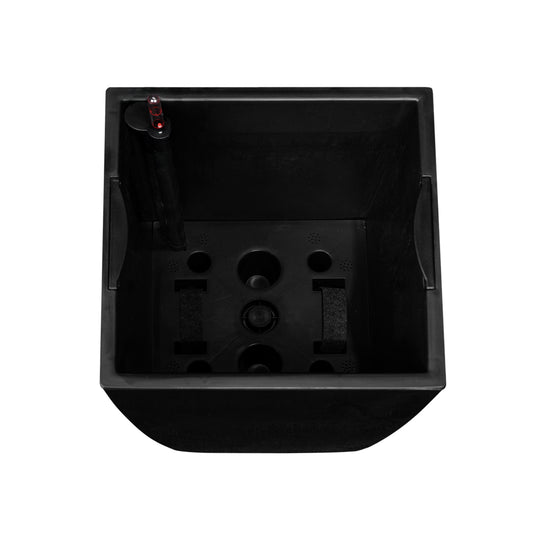 Ghiveci inteligent H56.5x31x31 cm cu set complet udare Cubico negru lucios