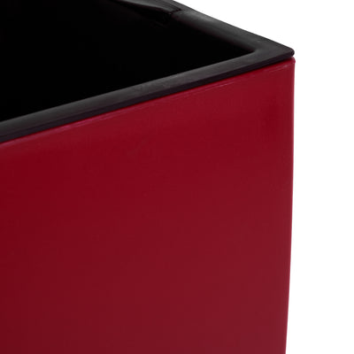 Ghiveci inteligent H56.5x31x31 cm cu set complet udare Cubico rosu mat