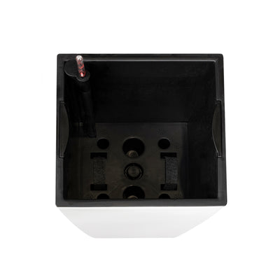 Ghiveci inteligent H66x36x36 cm cu set complet udare Cubico alb lucios