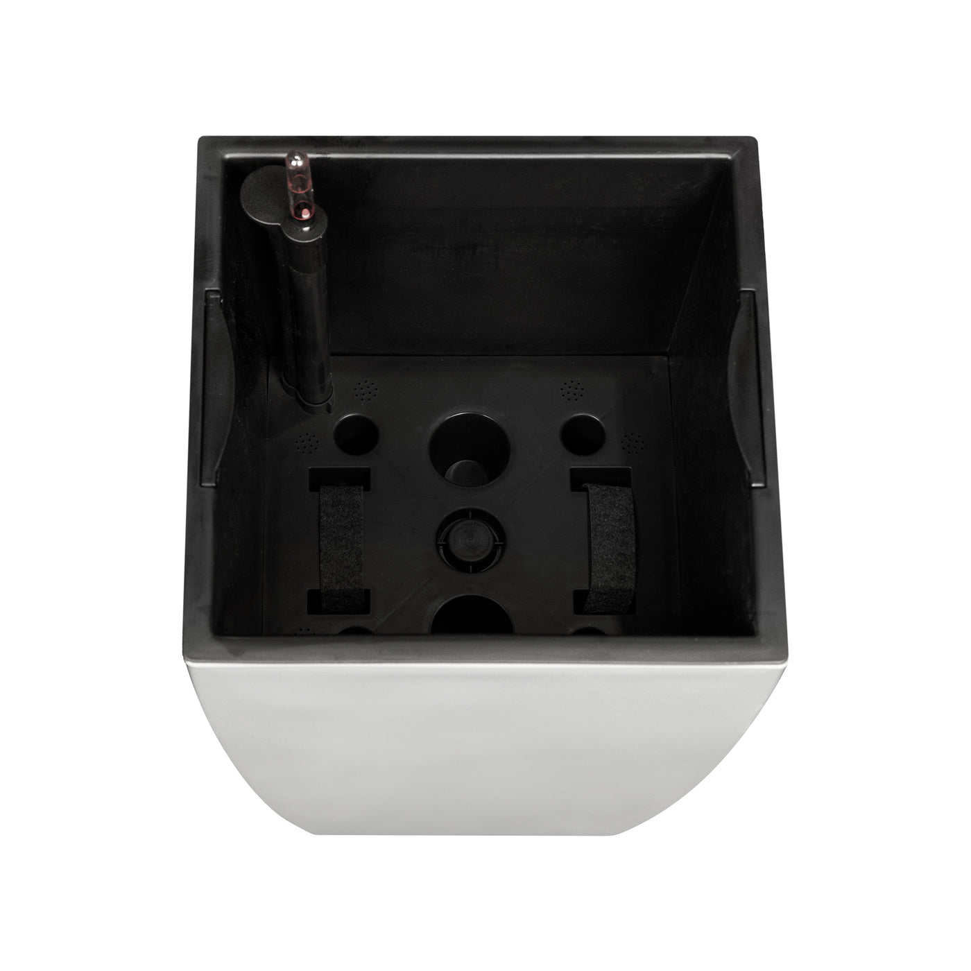 Ghiveci inteligent H66x36x36 cm cu set complet udare Cubico gri lucios