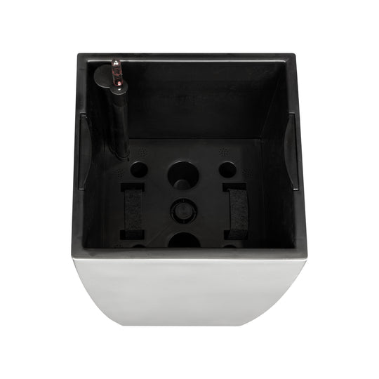 Ghiveci inteligent H66x36x36 cm cu set complet udare Cubico gri lucios