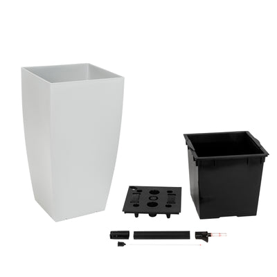 Ghiveci inteligent H66x36x36 cm cu set complet udare Cubico gri mat