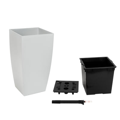 Ghiveci inteligent H66x36x36 cm cu set complet udare Cubico gri mat