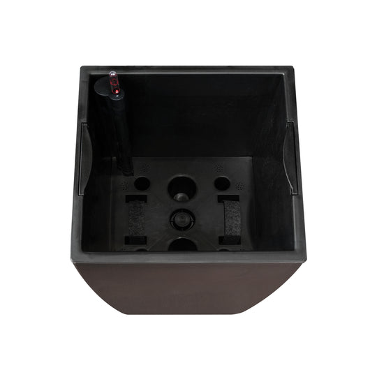 Ghiveci inteligent H66x36x36 cm cu set complet udare Cubico maro lucios