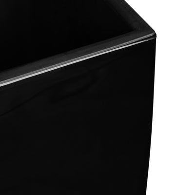 Ghiveci inteligent H66x36x36 cm cu set complet udare Cubico negru lucios