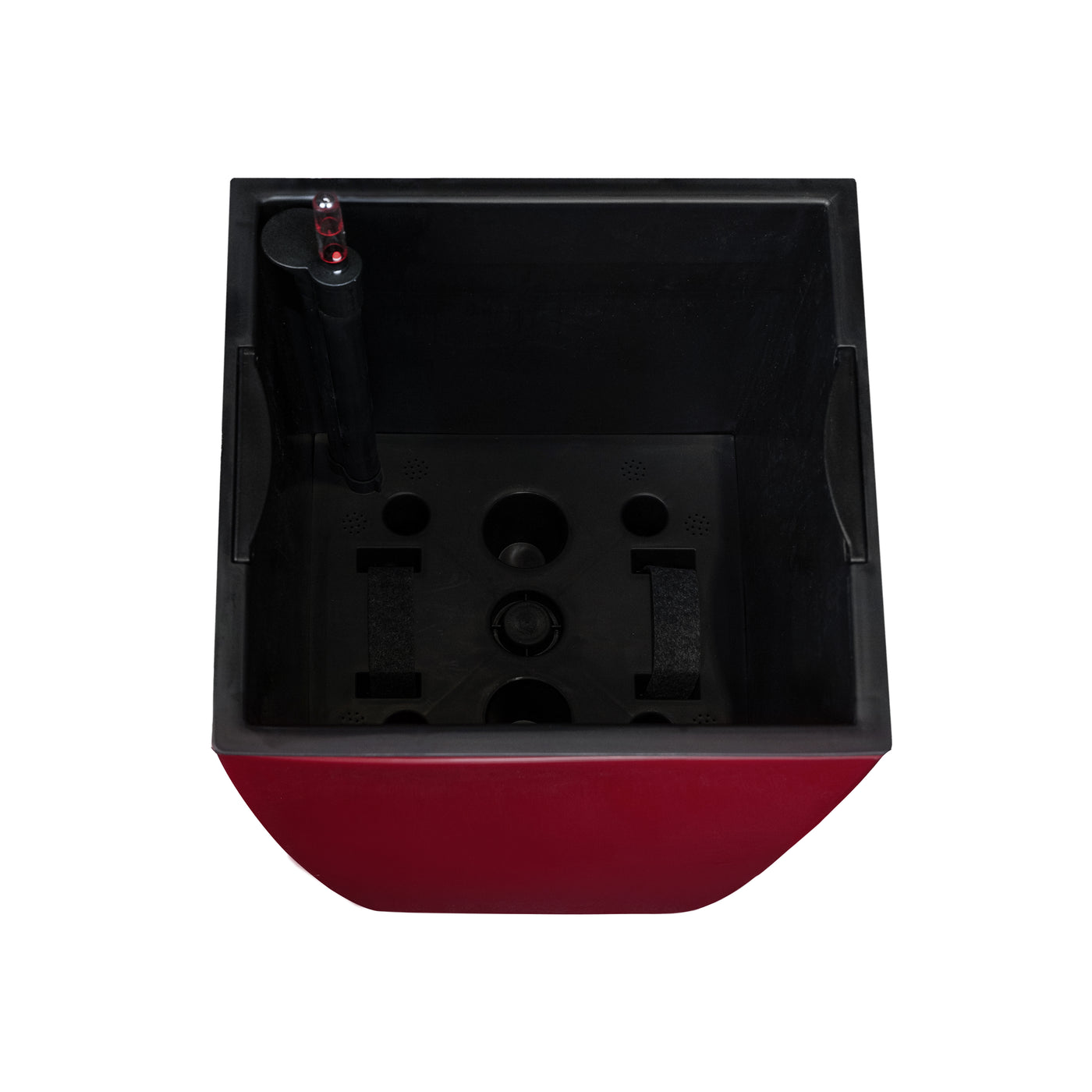 Ghiveci inteligent H66x36x36 cm cu set complet udare Cubico rosu lucios inchis