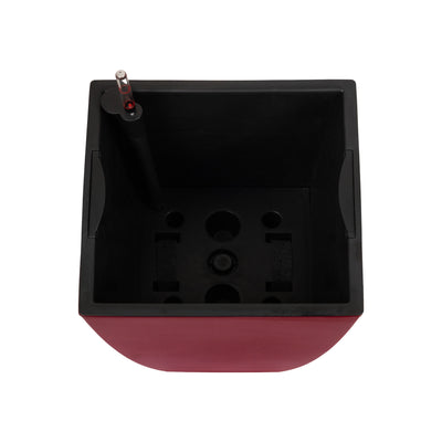 Ghiveci inteligent H66x36x36 cm cu set complet udare Cubico rosu mat