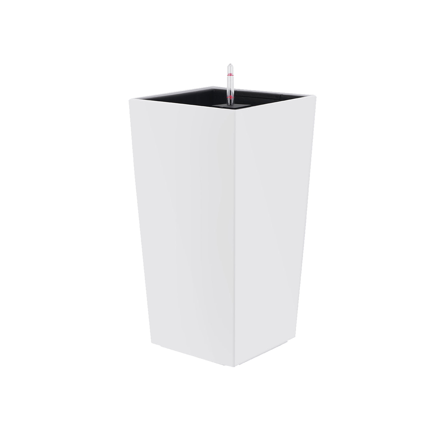 Ghiveci inteligent H75x39x39 cm RobertoRossi Cubico alb lucios
