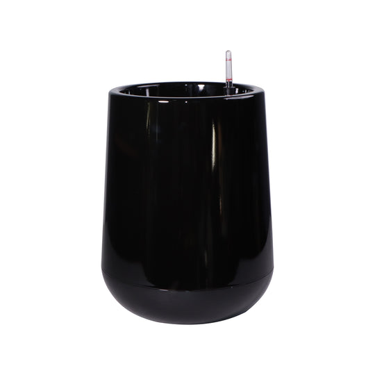 Ghiveci inteligent H85.5x34x34 cm RobertoRossi Egg negru lucios