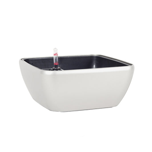 Ghiveci inteligent H8x18x18 cm RobertoRossi Quadro Bowl argintiu