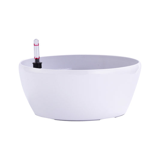Ghiveci inteligent H8xD18 cm RobertoRossi Clasic Bowl alb lucios