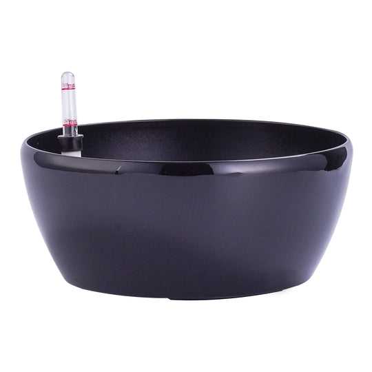 Ghiveci inteligent H8xD18 cm RobertoRossi Clasic Bowl negru lucios
