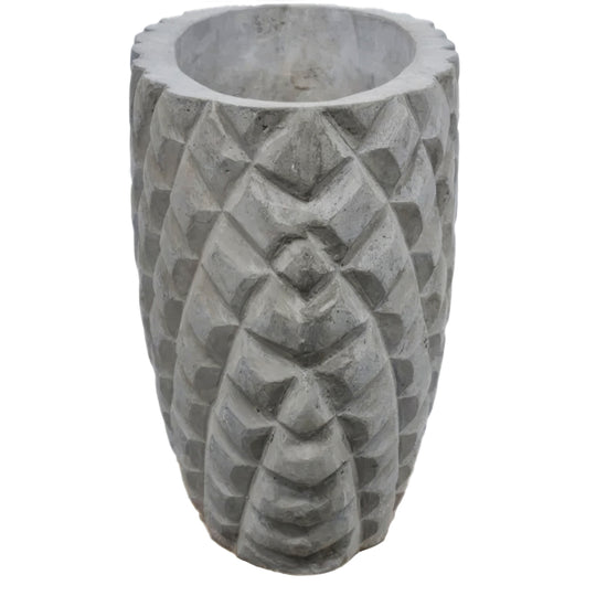 Ghiveci oval Diamante L61xW15xH35 cm gri ciment