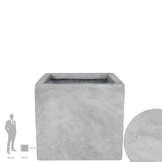 Ghiveci plante 24x24x22 cm gri ciment