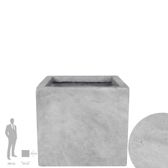 Ghiveci plante 24x24x22 cm gri ciment