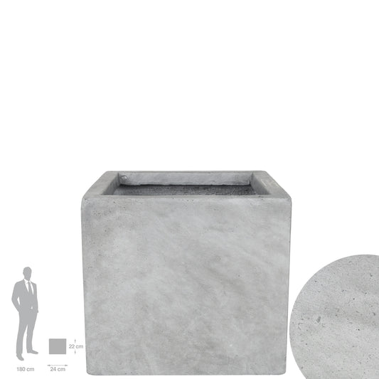 Ghiveci plante 24x24x22 cm gri ciment