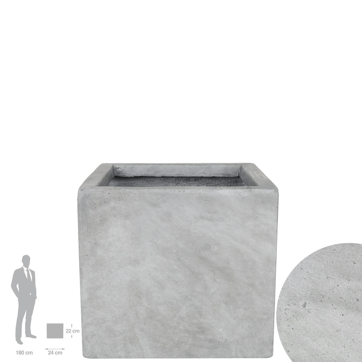 Ghiveci plante 24x24x22 cm gri ciment