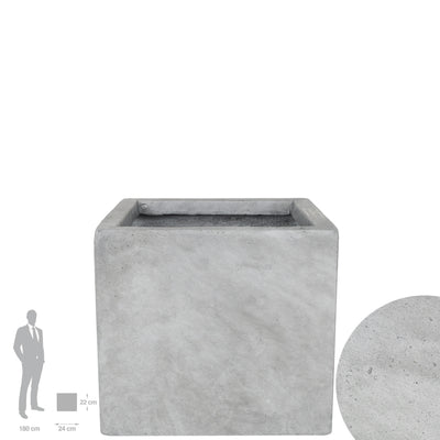 Ghiveci plante 24x24x22 cm gri ciment