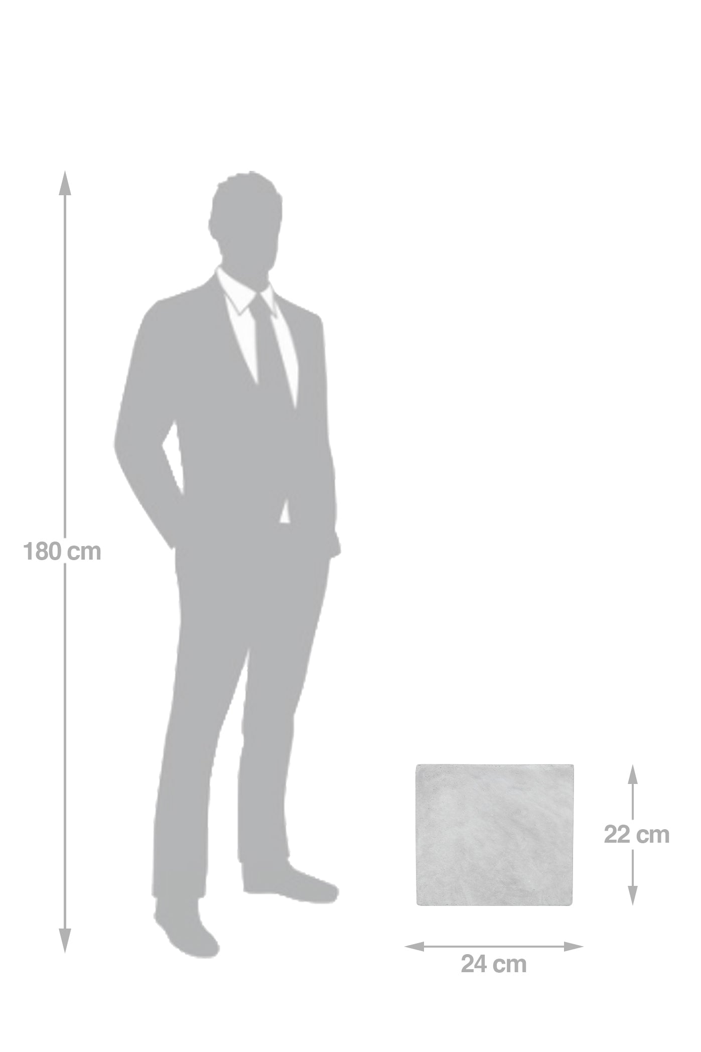 Ghiveci plante 24x24x22 cm gri ciment