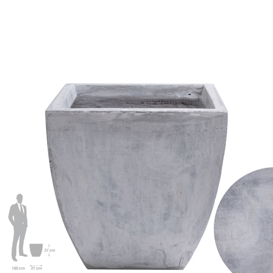 Ghiveci plante 27x27x27 cm. gri ciment