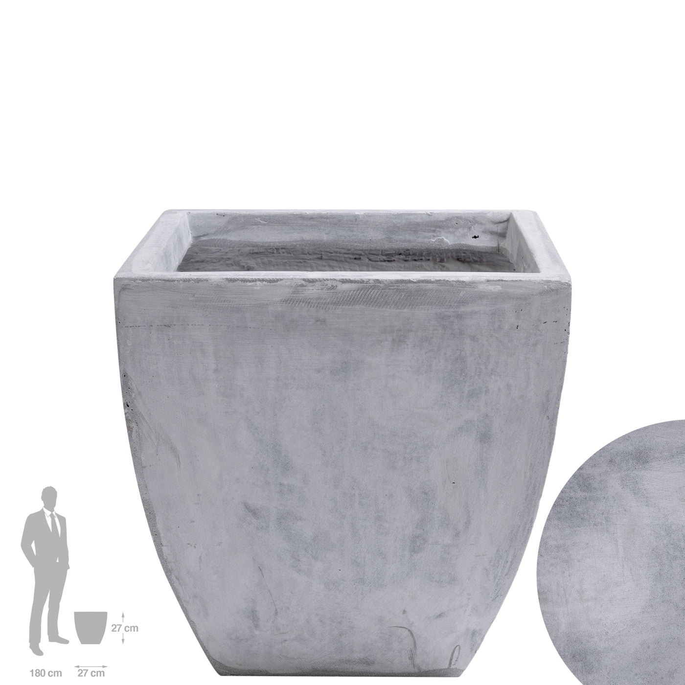 Ghiveci plante 27x27x27 cm. gri ciment