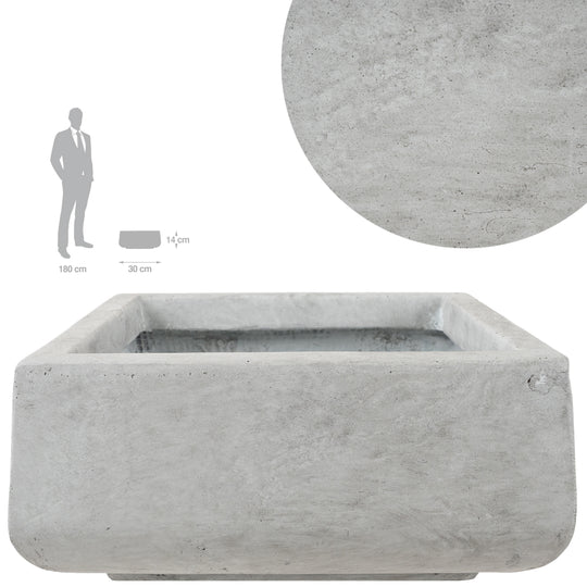 Ghiveci plante 30x30x14 cm. gri ciment