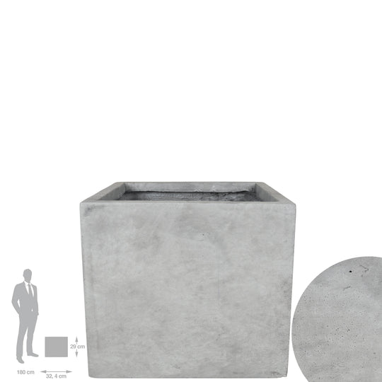 Ghiveci plante 32.4x32.4x29 cm gri ciment