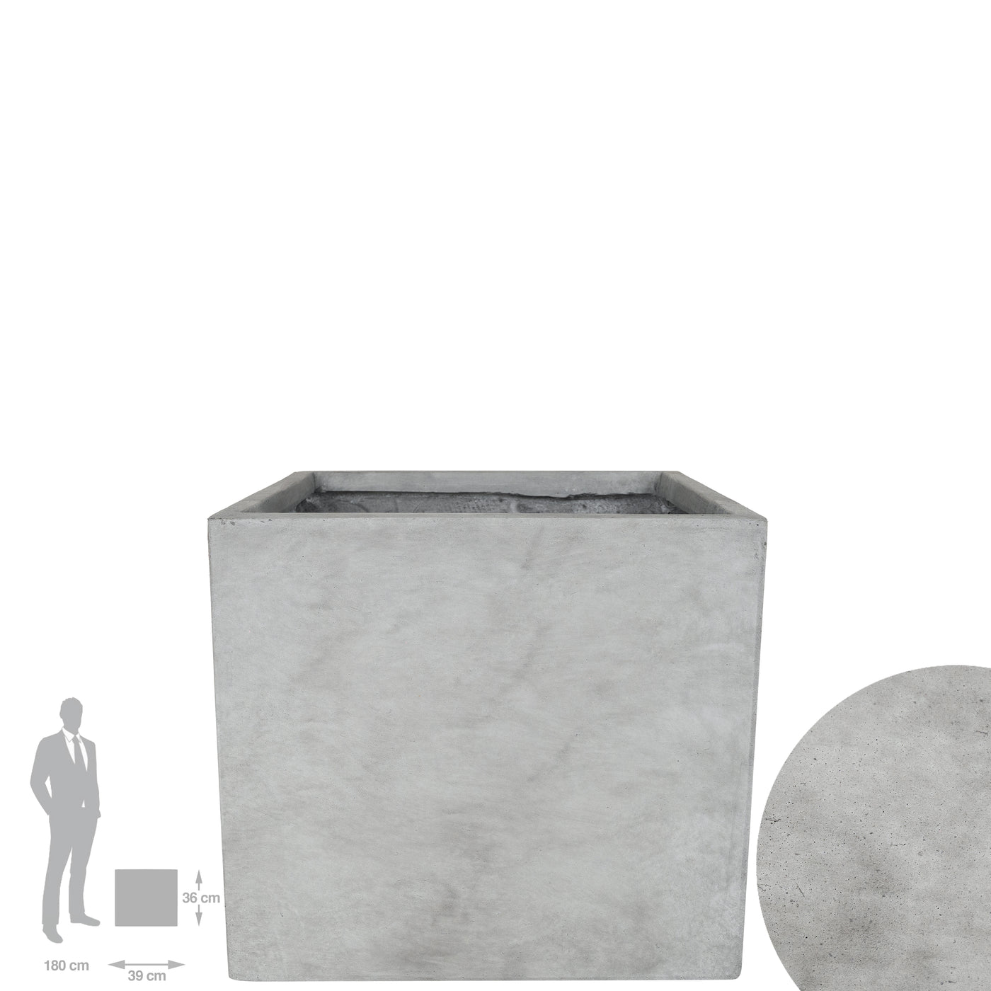 Ghiveci plante 39x39x36 cm gri ciment