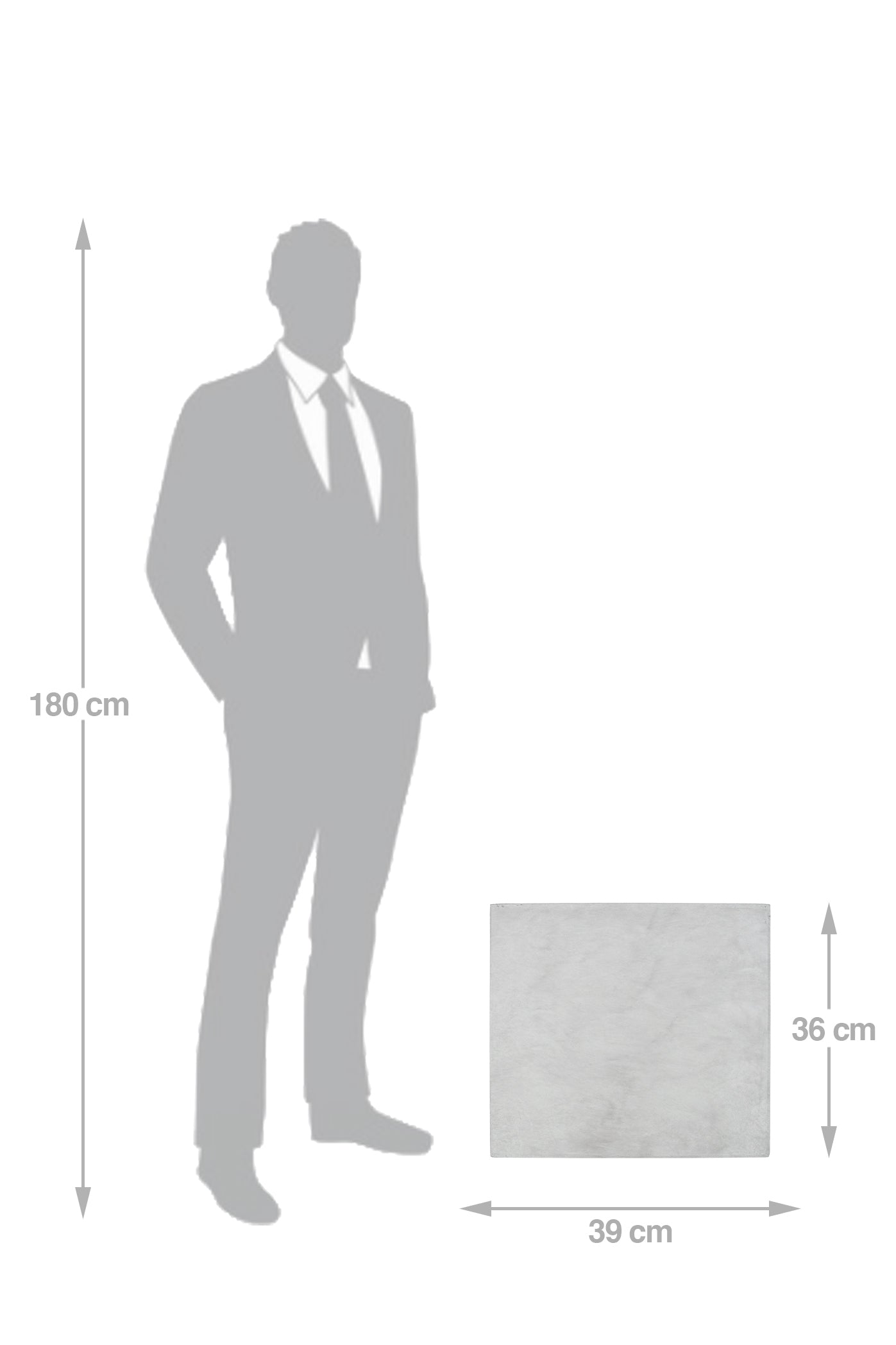 Ghiveci plante 39x39x36 cm gri ciment