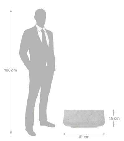 Ghiveci plante 41x41x19 cm. gri ciment