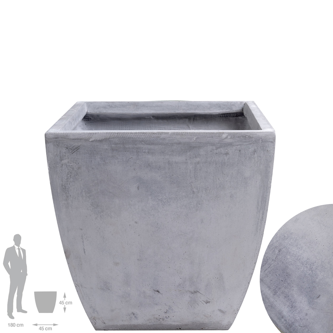 Ghiveci plante 45x45x45 cm. gri ciment