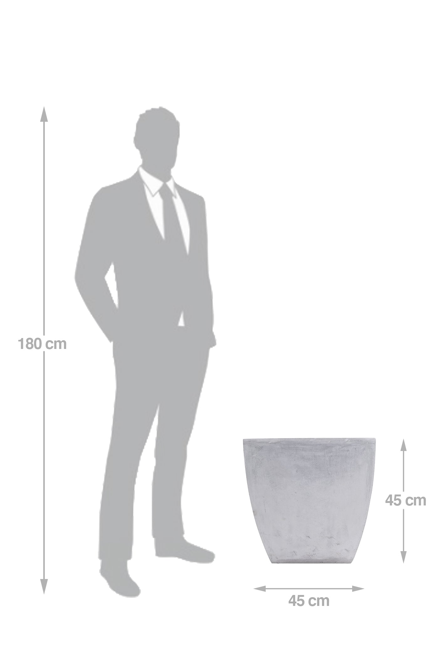 Ghiveci plante 45x45x45 cm. gri ciment