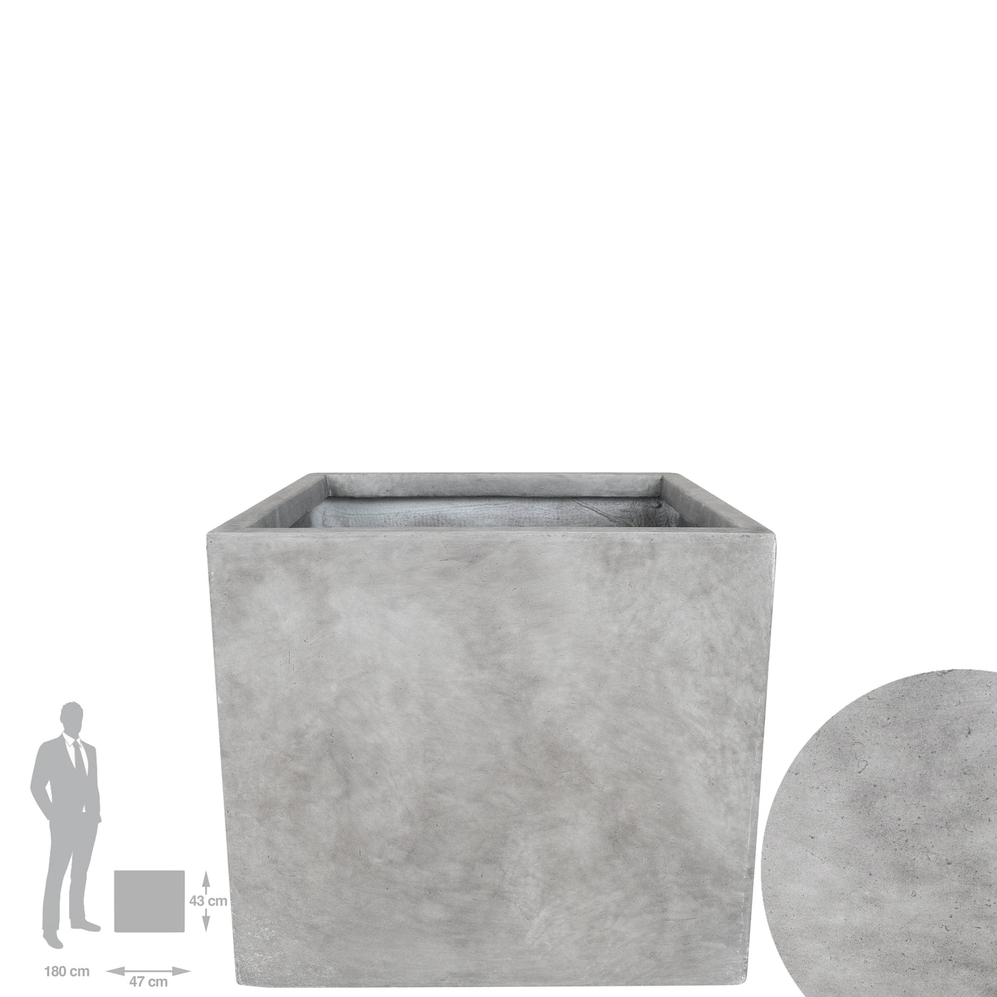 Ghiveci plante 47x47x43 cm gri ciment