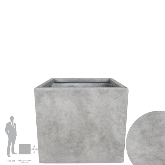 Ghiveci plante 47x47x43 cm gri ciment
