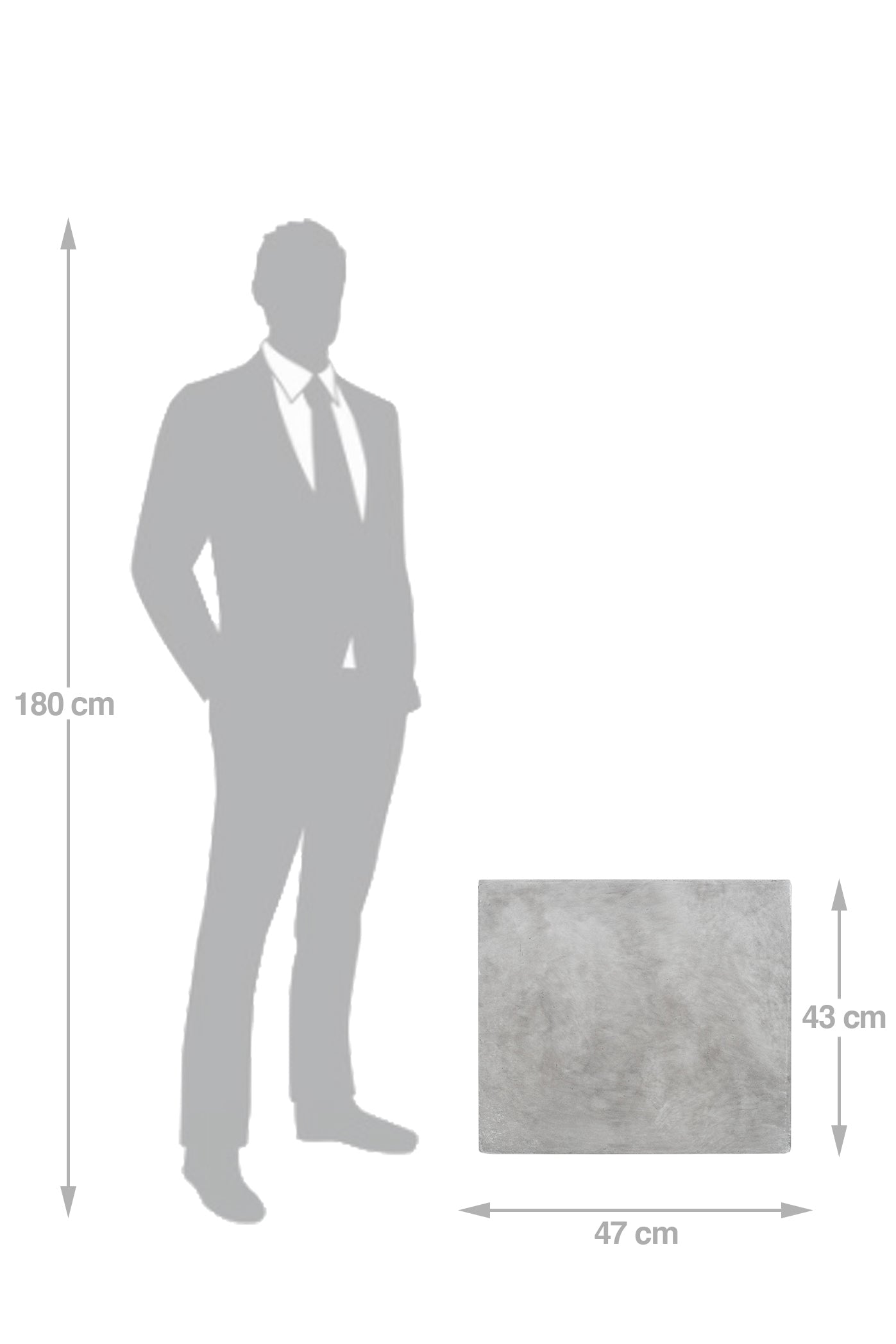 Ghiveci plante 47x47x43 cm gri ciment