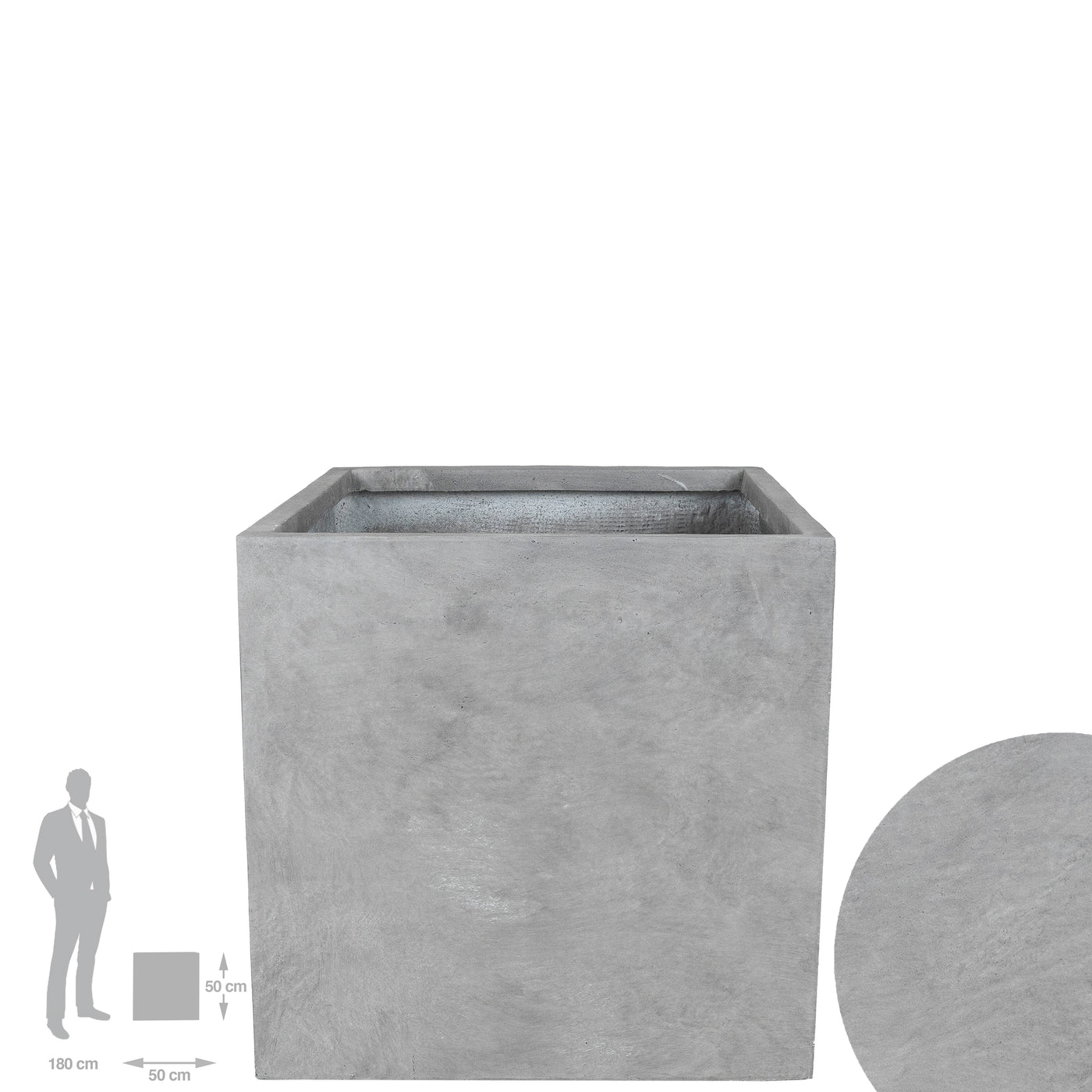 Ghiveci plante 50x50x50 cm gri